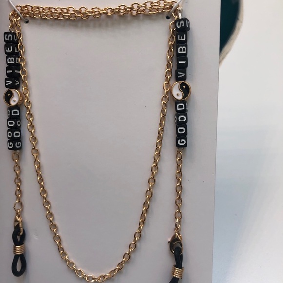 NEW CAPPELLI NEW YORK GOOD VIBES BEADED MASK/GLASSES CHAIN - Picture 2 of 2